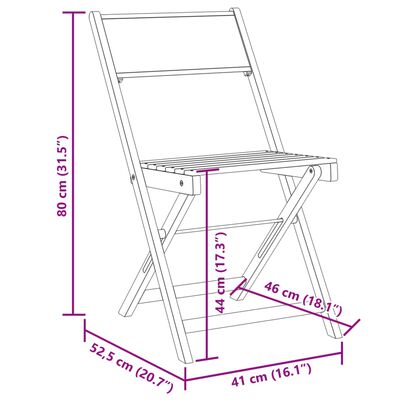 vidaXL Set da Bistrot 3pz Antracite in Tessuto e Legno Massello