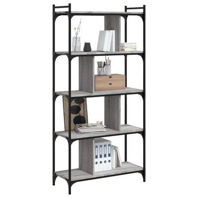 vidaXL Libreria Grigio Sonoma 5 Ripiani 76x32x158 cm Legno Multistrato