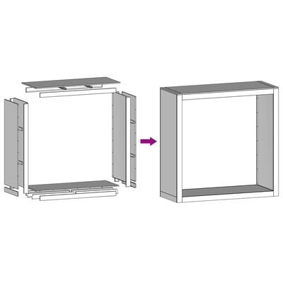 vidaXL Rastrelliera per Legna da Ardere Antracite 100x40x100cm Acciaio