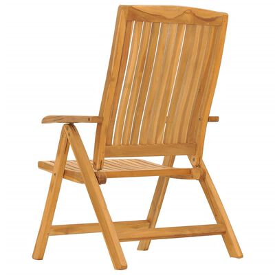 vidaXL Sedie da Giardino Reclinabili con Cuscini 4 pz in Legno di Teak