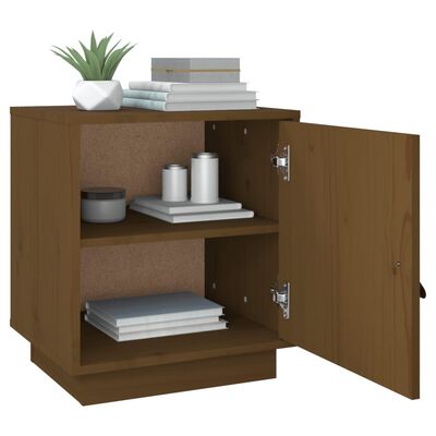 vidaXL Comodini 2 pz ambra 40x34x45 cm in Legno Massello di Pino