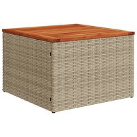 vidaXL Tavolo da Giardino Beige 55x55x37 cm Polyrattan e Legno Acacia