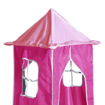 vidaXL Letto a Soppalco con Torre Bambini Rosa 90x190cm Massello Pino