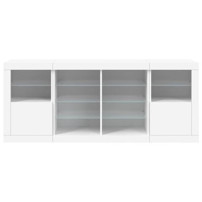 vidaXL Credenza con Luci LED Bianca 163x37x67 cm