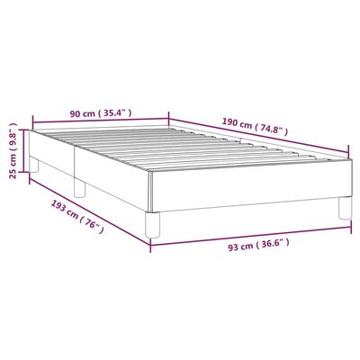 vidaXL Giroletto Grigio 90x190 cm in Similpelle