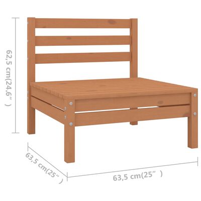 vidaXL Set Salotto da Giardino 6 pz in Legno Massello di Pino Ambra