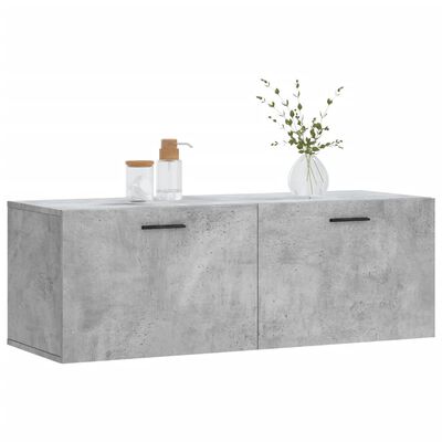 vidaXL Mobile a Parete Grigio Cemento 100x36,5x35 cm Legno Multistrato