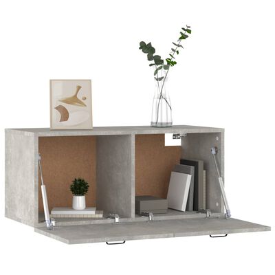 vidaXL Mobile a Parete Grigio Cemento 80x36,5x35 cm Legno Multistrato