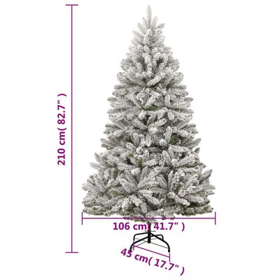 vidaXL Albero Natale Incernierato con 300 LED e Palline 210 cm