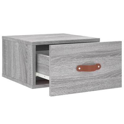 vidaXL Comodini a Muro 2 pz Grigio Sonoma 35x35x20 cm