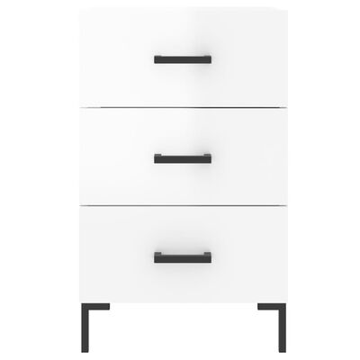 vidaXL Comodino Bianco Lucido 40x40x66 cm in Legno Multistrato