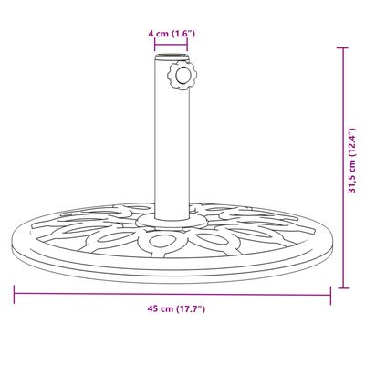 vidaXL Base per Ombrellone per Pali Ø38/48 mm 12 kg Rotonda