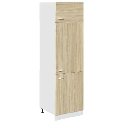 vidaXL Mobile per Frigo Rovere Sonoma 60x57x207 cm Legno Multistrato