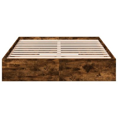 vidaXL Giroletto con Cassetti Rovere Fumo 160x200 cm Legno Multistrato