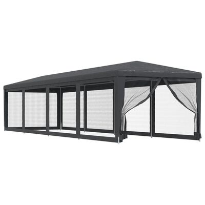 vidaXL Tenda per Feste con 10 Pareti in Rete Antracite 3x12 m in HDPE