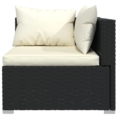 vidaXL Set Divani da Giardino 10 pz con Cuscini in Polyrattan Nero