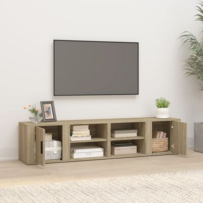 vidaXL Mobili per TV 2pz Rovere Sonoma 80x31,5x36 cm Legno Multistrato