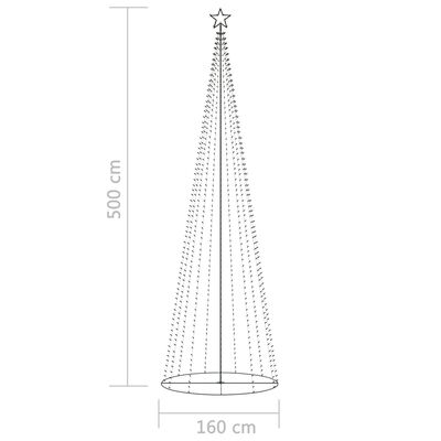 vidaXL Albero di Natale a Cono con 752 LED Colorati 160x500 cm