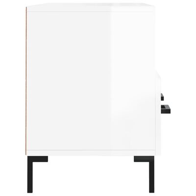 vidaXL Mobile Porta TV Bianco Lucido 102x36x50 cm in Legno Multistrato