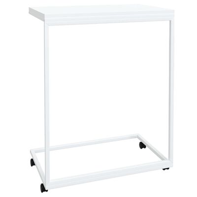 vidaXL Tavolino con Ruote Bianco 55x35x70 cm in Legno Multistrato