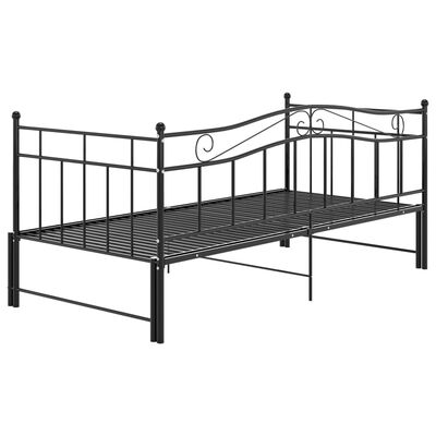 vidaXL Telaio Divano Letto Estraibile Nero in Metallo 90x200 cm