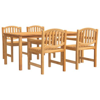 vidaXL Set da Pranzo per Giardino 5 pz in Legno Massello di Teak