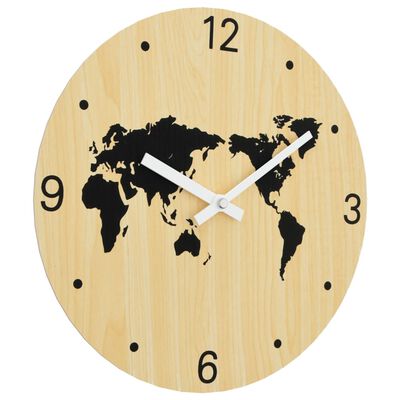 vidaXL Orologio a Parete Giallo e Nero Ø30 cm in Legno Multistrato