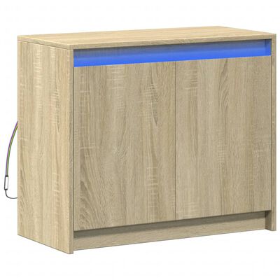 vidaXL Credenza con LED Rovere Sonoma 72x34x61 cm in Legno Multistrato