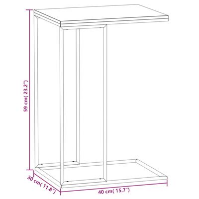 vidaXL Tavolino da Salotto Nero 40x30x59 cm in Legno Multistrato