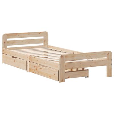 vidaXL Letto senza Materasso 75x190 cm in Legno Massello Pino