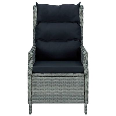 vidaXL Set Divani da Giardino 3pz con Cuscini Polyrattan Grigio Chiaro