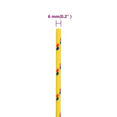 vidaXL Corda per barca Gialla 6 mm 100 m in Polipropilene