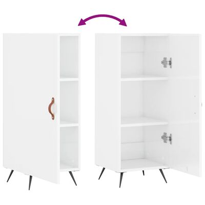 vidaXL Credenza Bianco Lucido 34,5x34x90 cm in Legno Multistrato