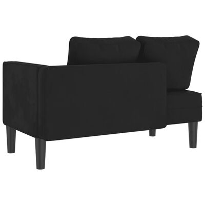 vidaXL Chaise Lounge con Cuscini Nero in Velluto