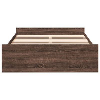 vidaXL Giroletto Cassetti Rovere Marrone 140x190 cm Legno Multistrato