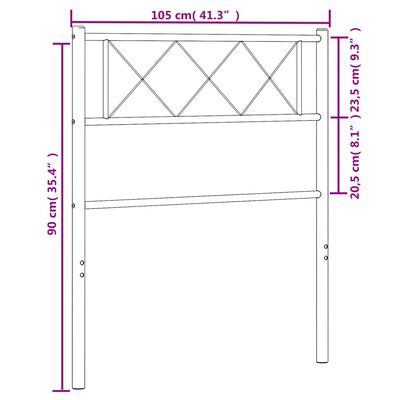 vidaXL Testiera in Metallo Nero 100 cm