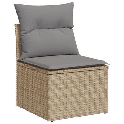 vidaXL Set Divano da Giardino 10 pz con Cuscini Beige in Polyrattan