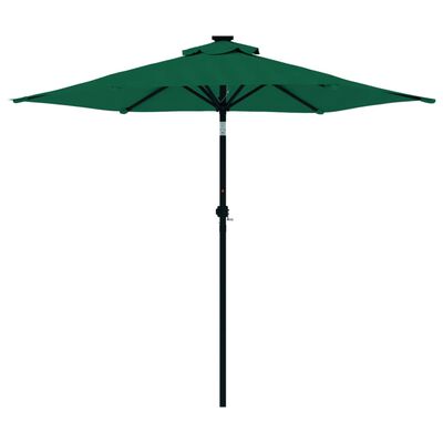 vidaXL Ombrellone Giardino con Palo in Acciaio Verde 225x225x212 cm