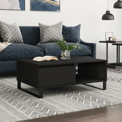 vidaXL Tavolino da Salotto Nero 90x60x35 cm in Legno Multistrato