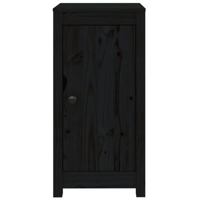 vidaXL Credenze 2 pz Nere 39x35x80 cm in Legno Massello di Pino