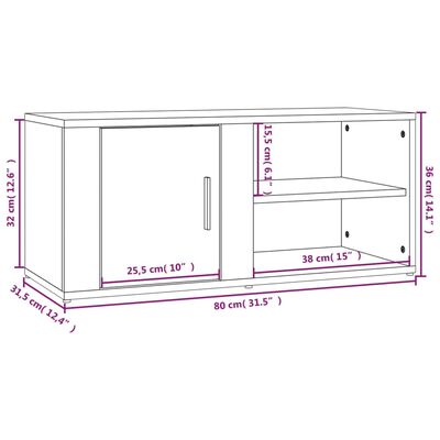 vidaXL Mobili TV 2 pz Grigio Cemento 80x31,5x36 cm Legno Multistrato