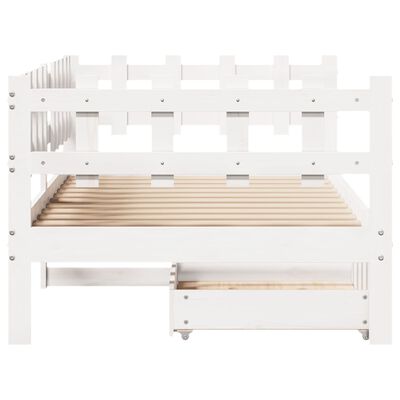 vidaXL Dormeuse con Cassetti Bianca 80x200 cm Legno Massello di Pino