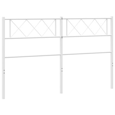 vidaXL Testiera in Metallo Bianco 150 cm