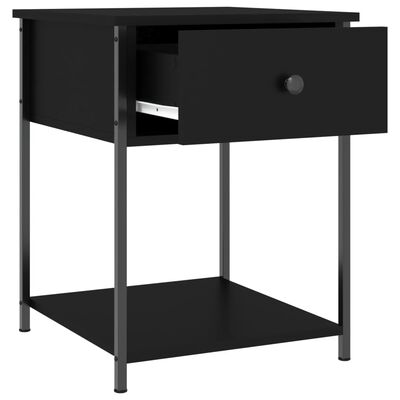 vidaXL Comodino Nero 44x45x58 cm in Legno Multistrato