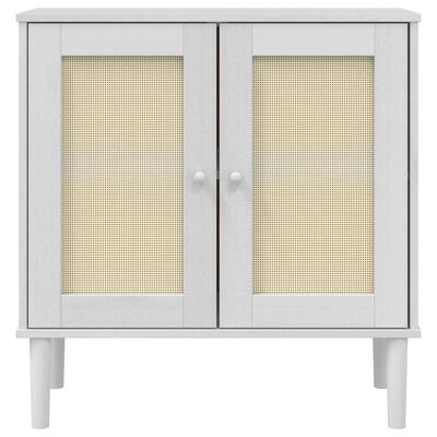 vidaXL Credenza SENJA Aspetto Rattan Bianco 80x35x80 cm Massello Pino