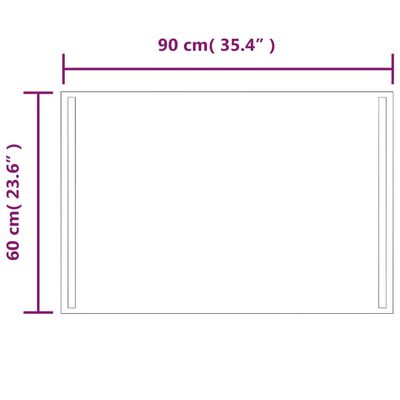 vidaXL Specchio da Bagno con Luci LED 60x90 cm