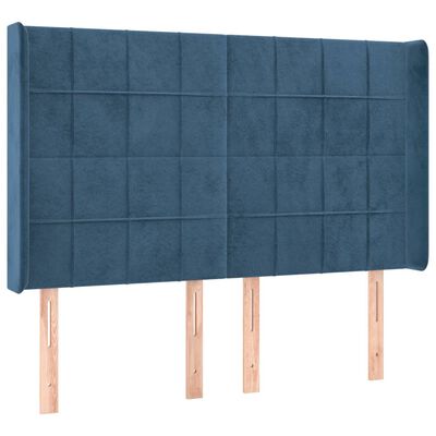 vidaXL Letto a Molle con Materasso e LED Blu Scuro 140x190 cm