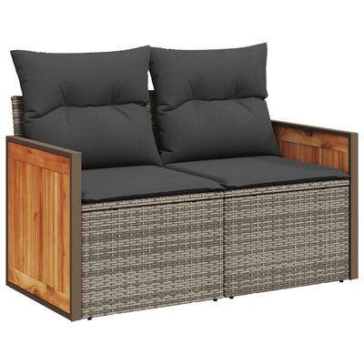 vidaXL Set Divani da Giardino 13 pz con Cuscini Grigio in Polyrattan