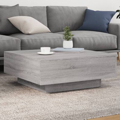 vidaXL Tavolino da Salotto Grigio Sonoma 80x80x31 cm Legno Multistrato