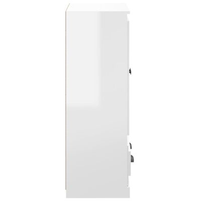 vidaXL Credenza Bianco Lucido 60x35,5x103,5 cm in Legno Multistrato